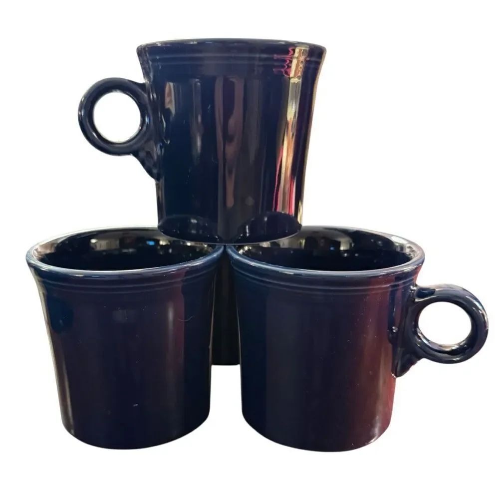 Set of 4 Vintage Fiesta Cobalt Mugs 1986